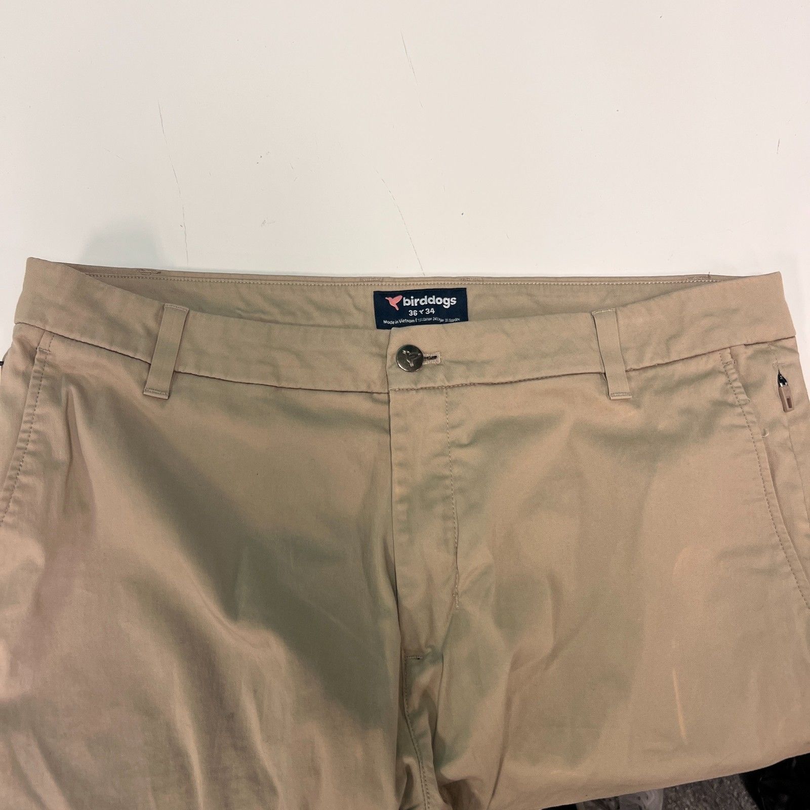 Birddogs Pants Mens 36x34 Khaki Tan Stretch Chino Zip Pocket — image 3 of 8